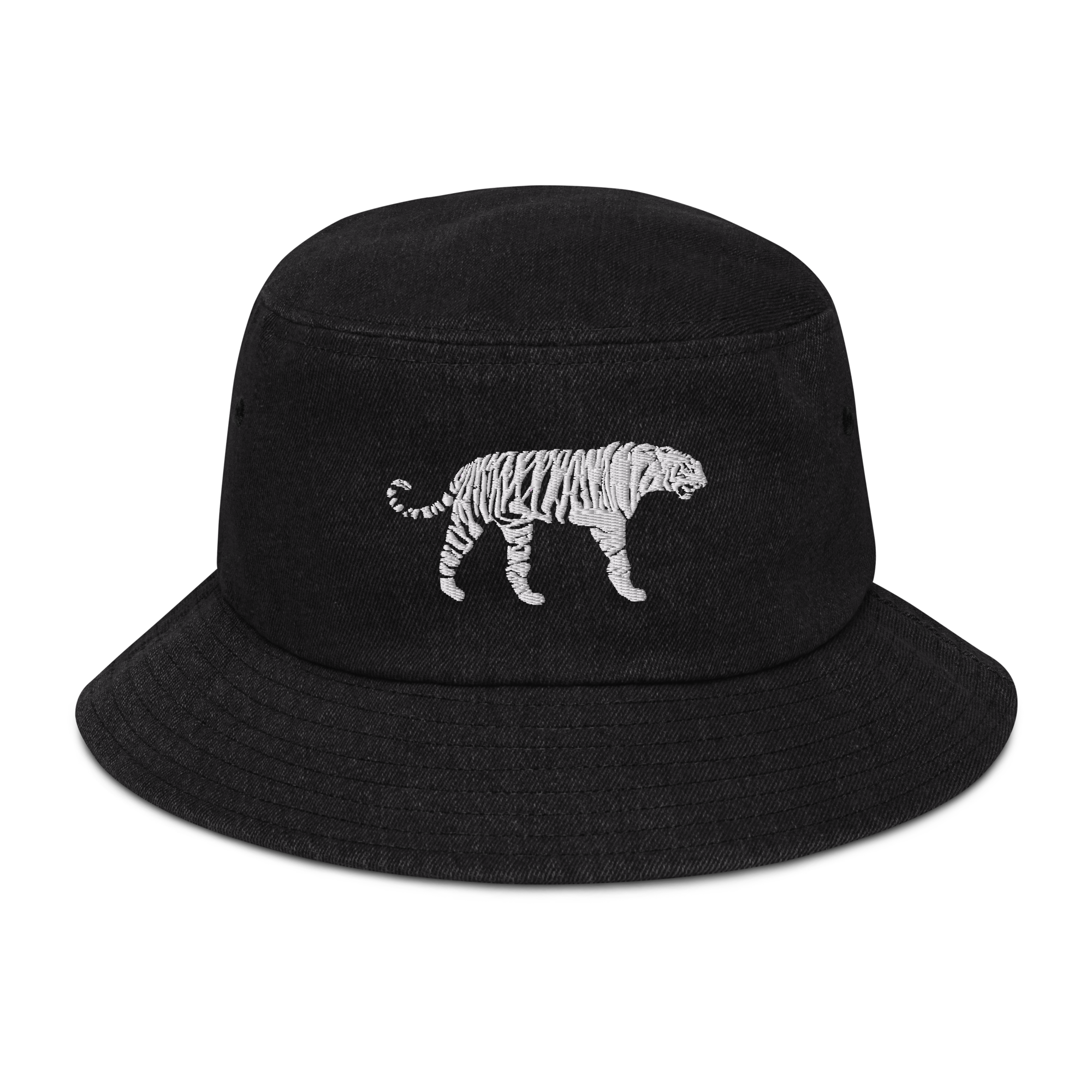 White Tiger Denim Bucket Hat