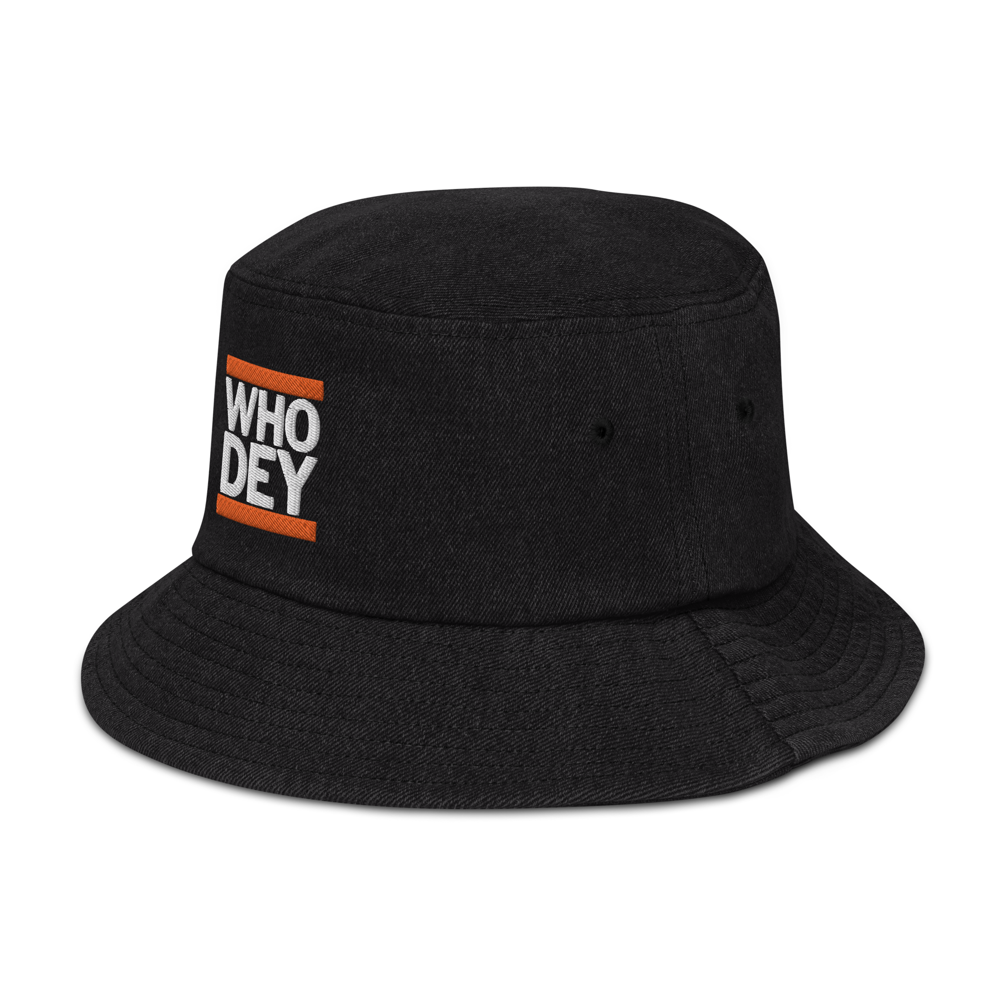 WHO DEY Black Denim Bucket Hat