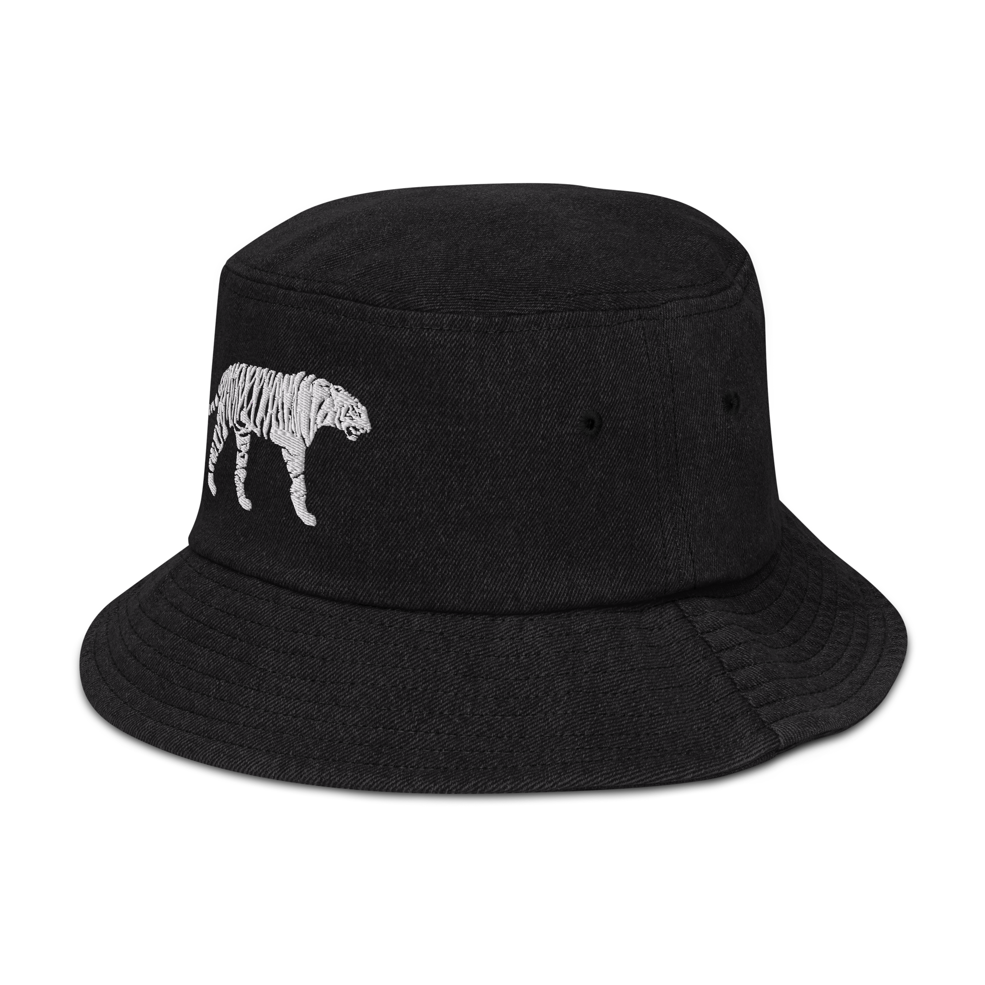 White Tiger Denim Bucket Hat