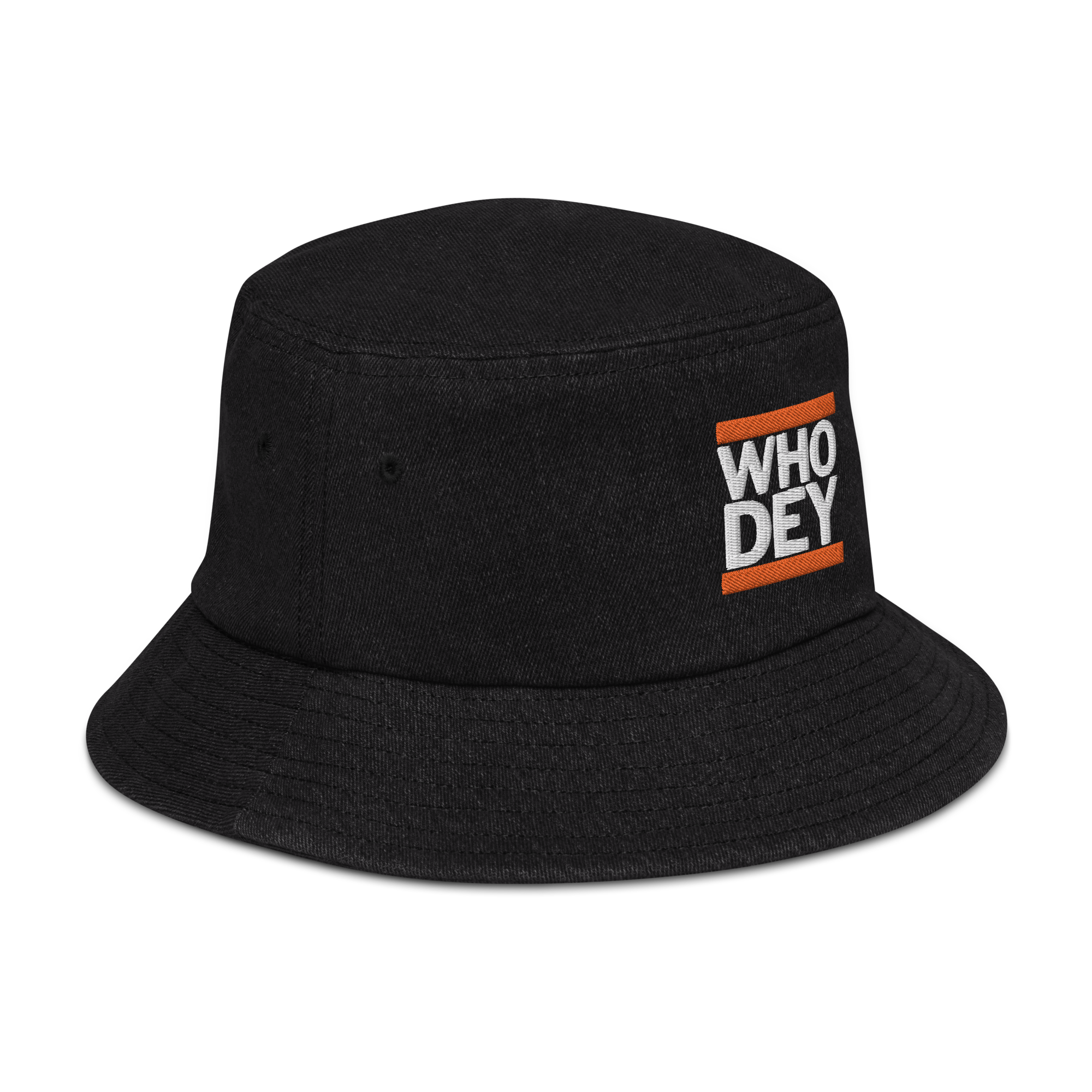 WHO DEY Black Denim Bucket Hat