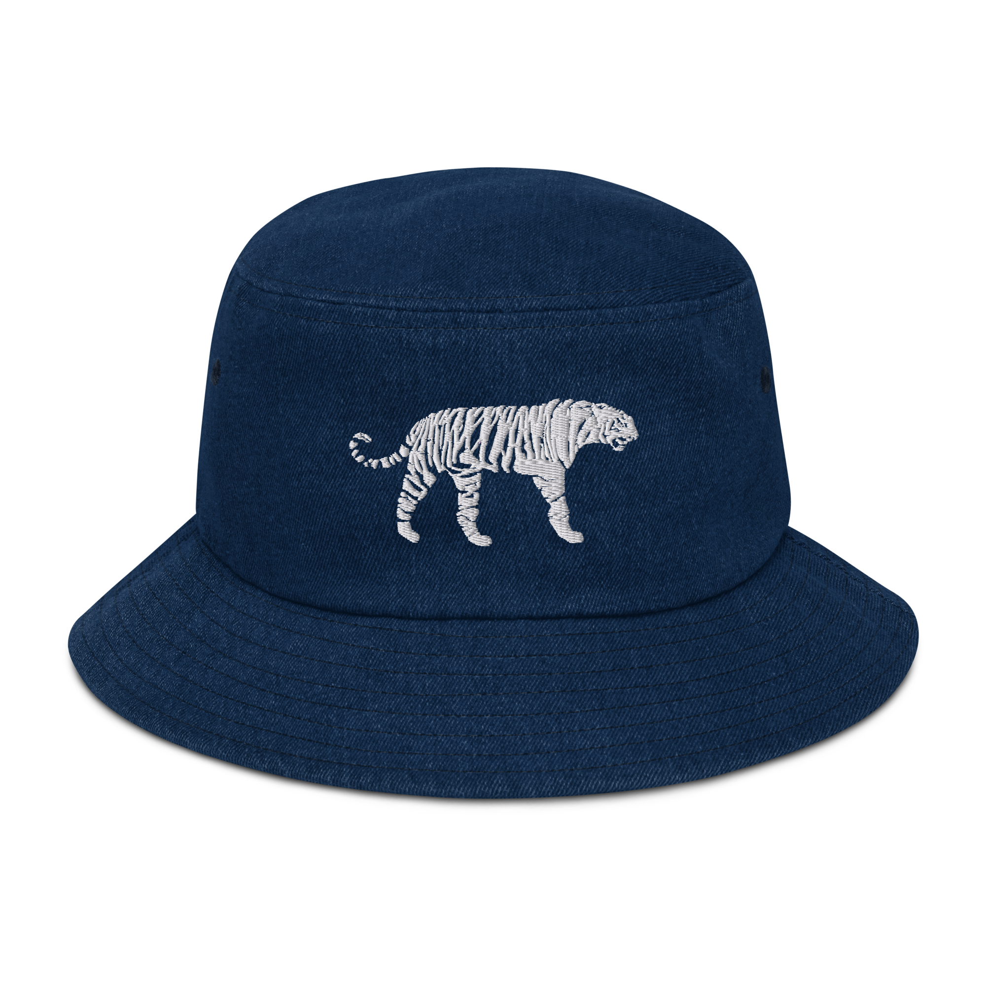 White Tiger Denim Bucket Hat