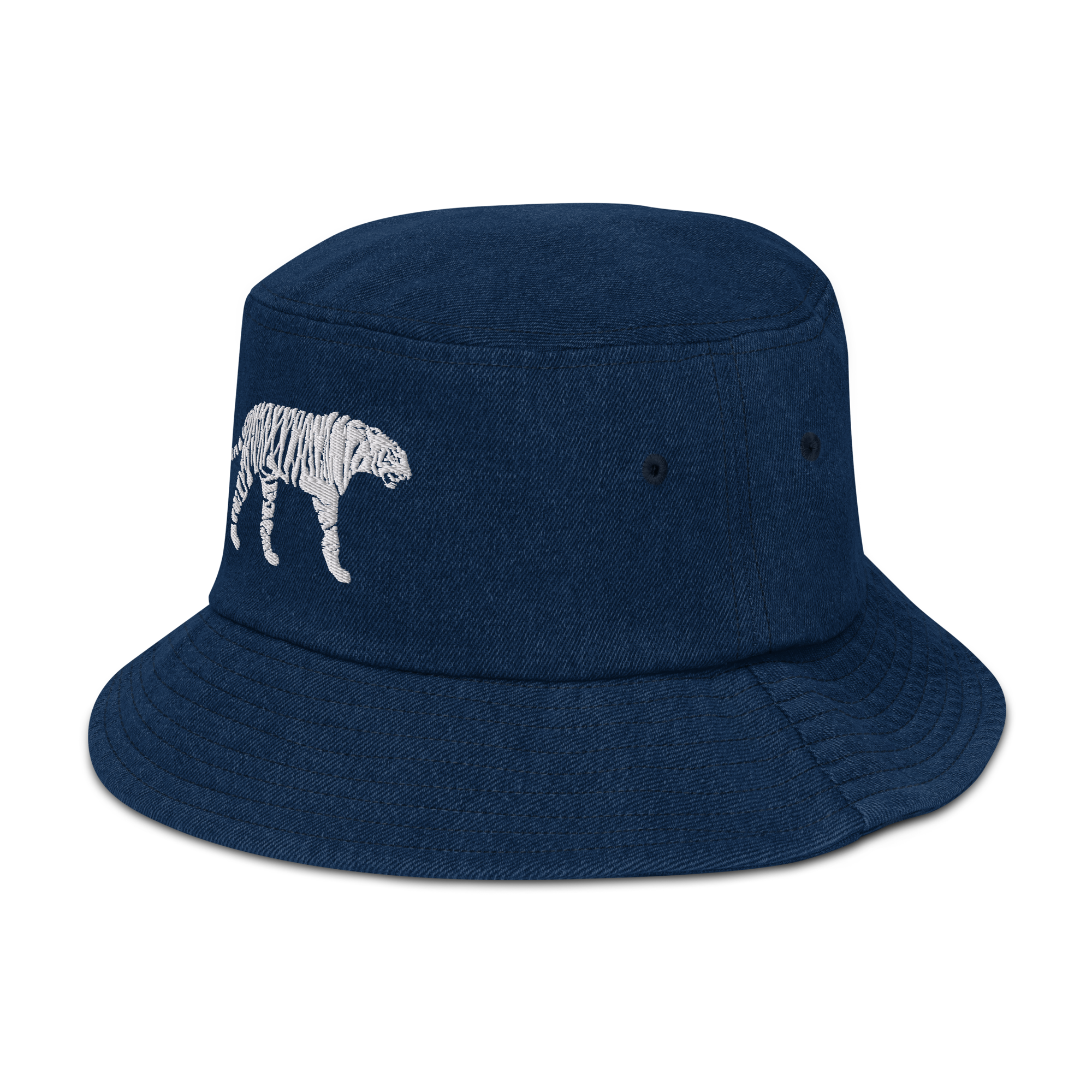 White Tiger Denim Bucket Hat