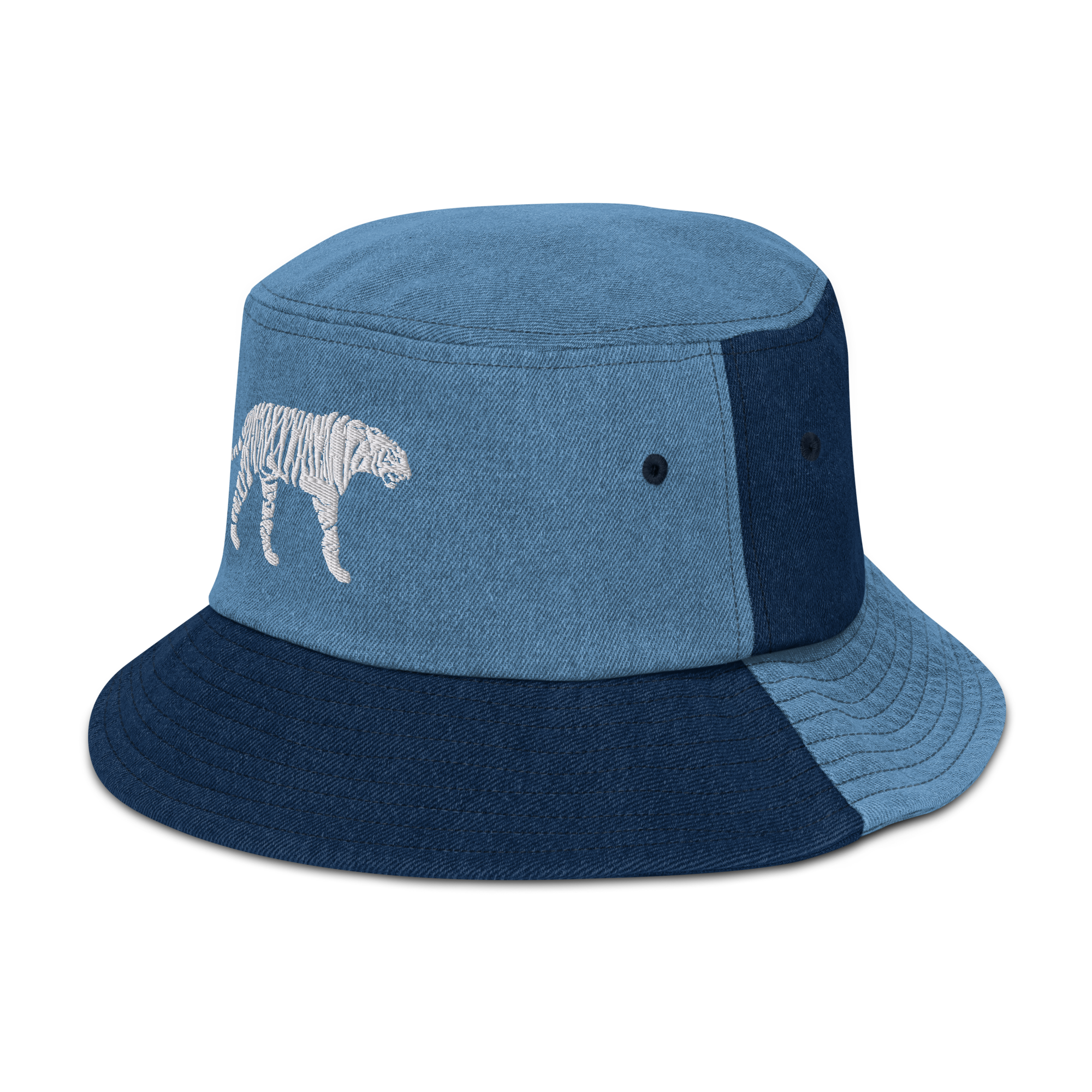 White Tiger Denim Bucket Hat