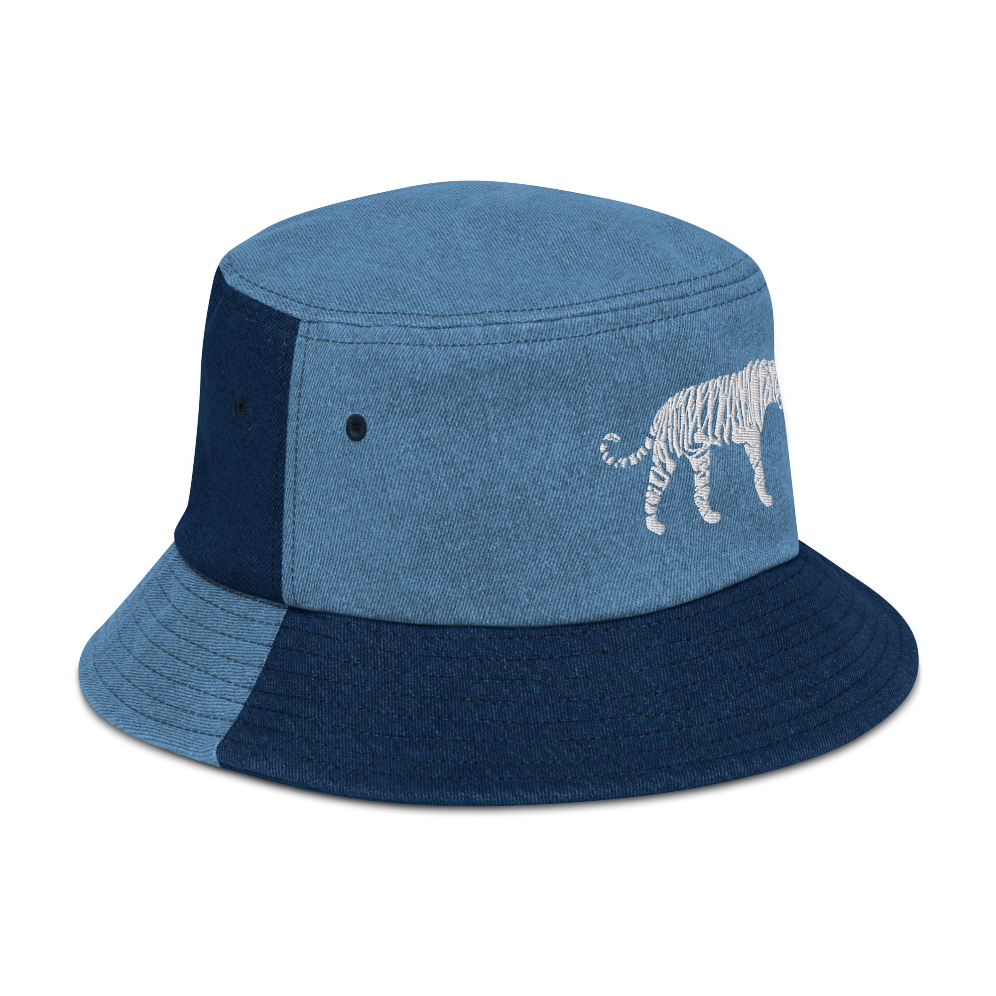 White Tiger Denim Bucket Hat