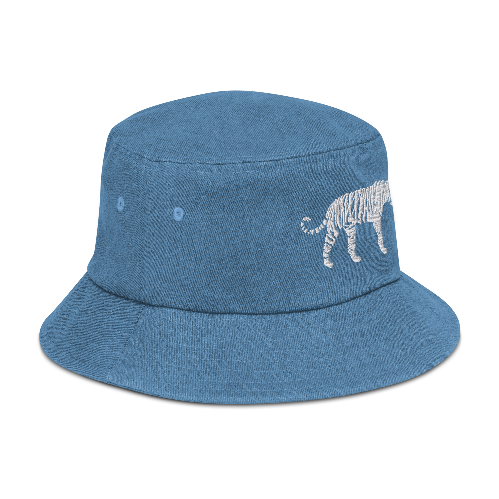 White Tiger Denim Bucket Hat