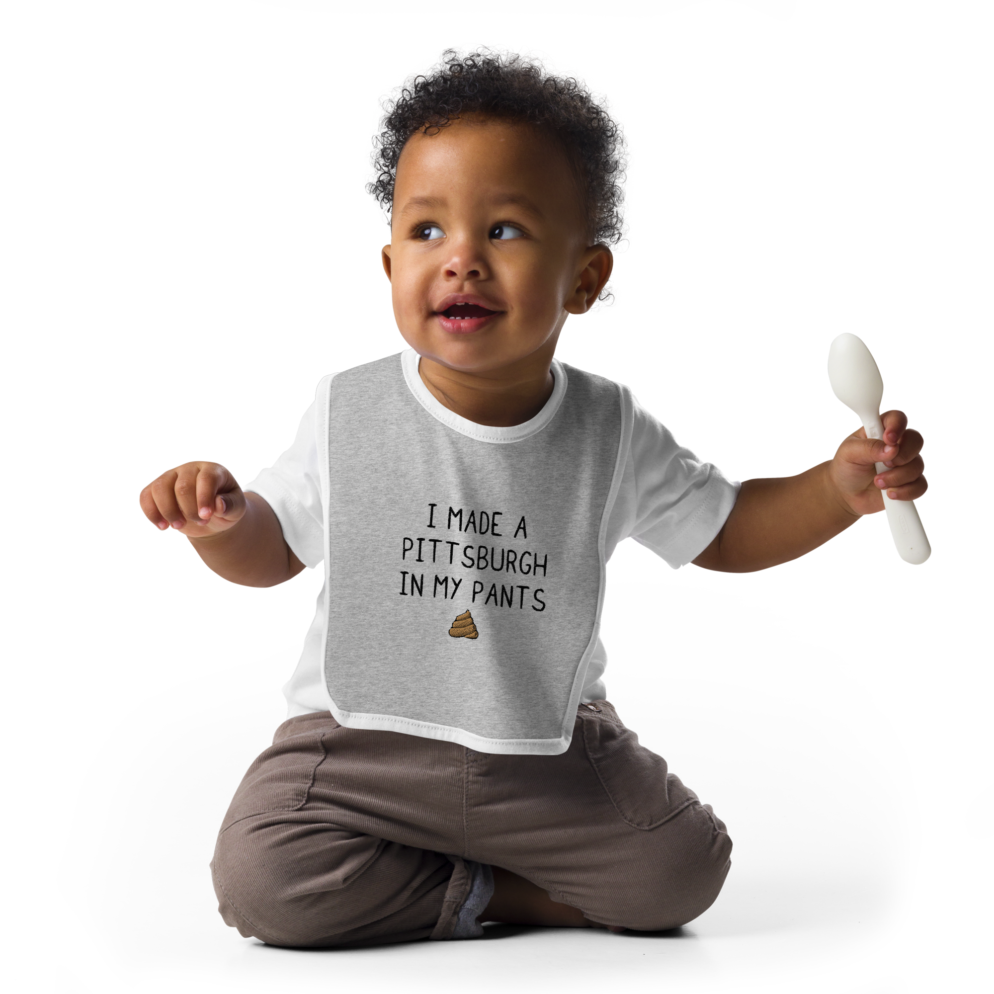 Pitt In My Pants Embroidered Baby Bib