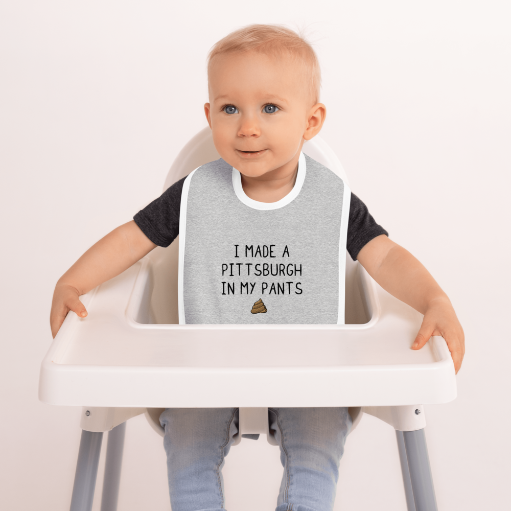 Pitt In My Pants Embroidered Baby Bib