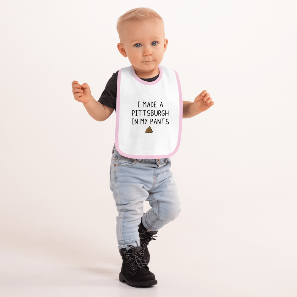 Pitt In My Pants Embroidered Baby Bib