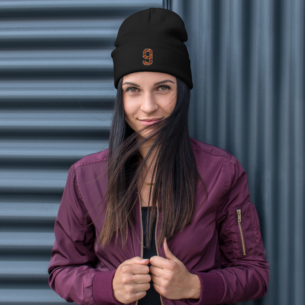 Striped Burrow 9 Embroidered Beanie