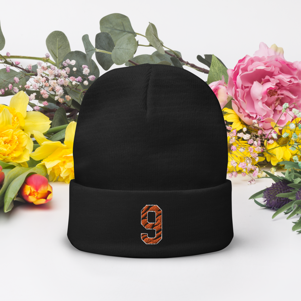Striped Burrow 9 Embroidered Beanie