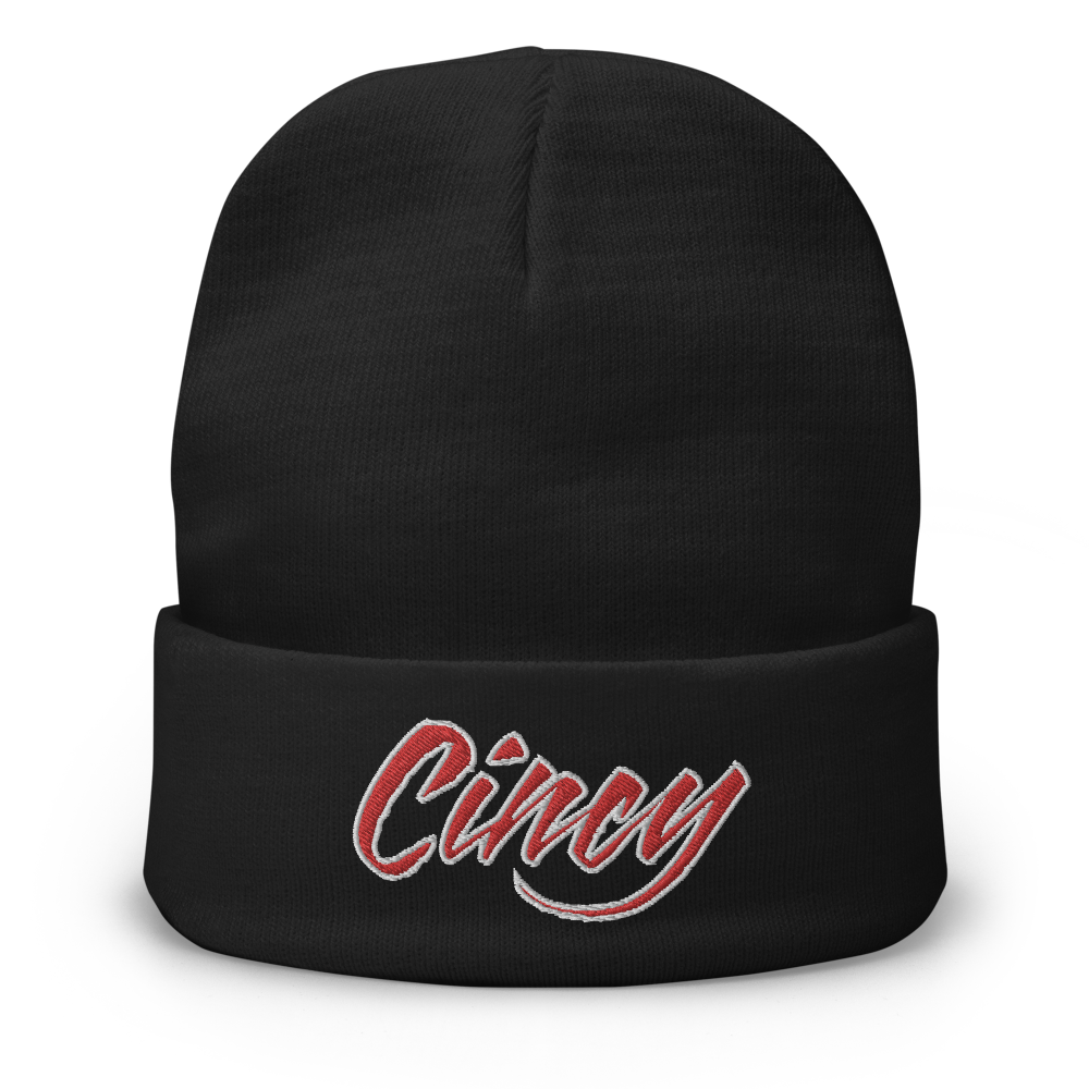 Cincy Cat Scratch Embroidered Beanie