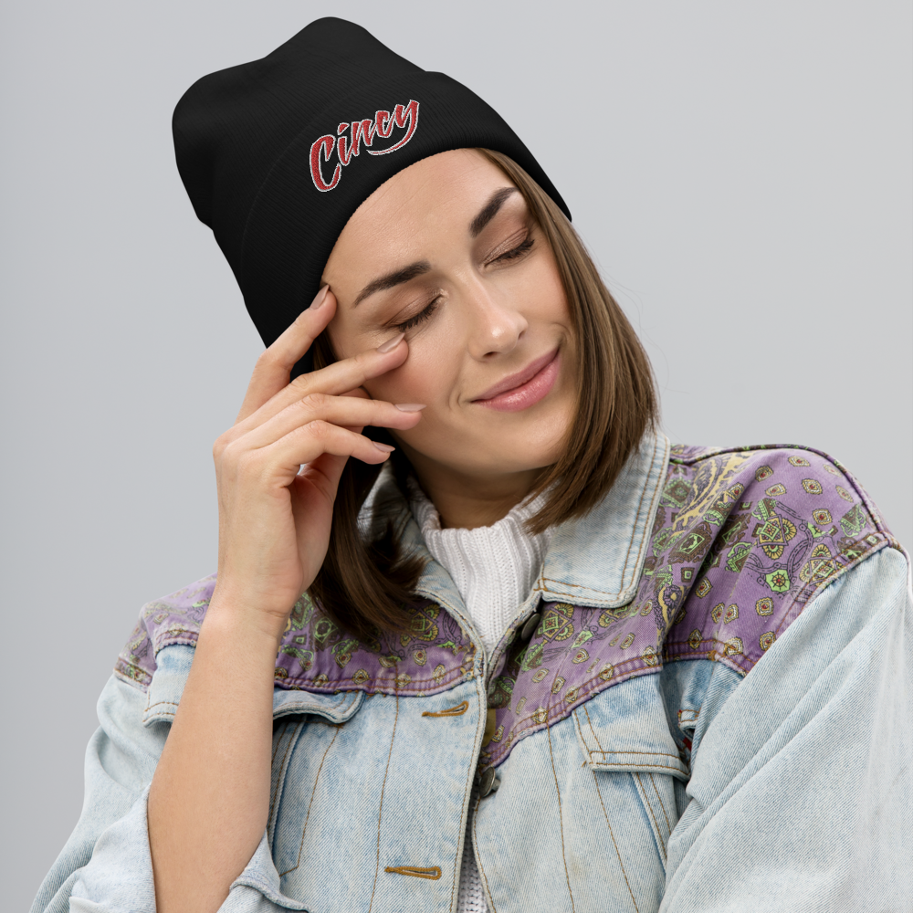 Cincy Cat Scratch Embroidered Beanie
