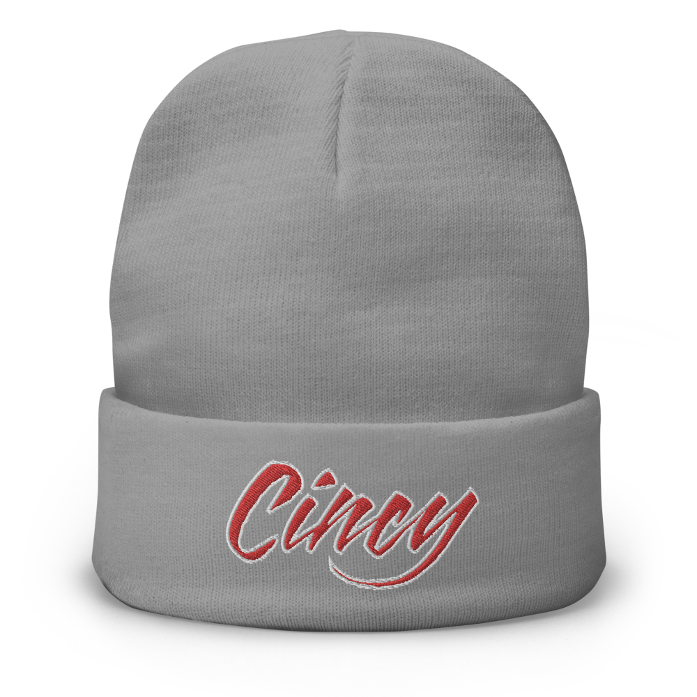 Cincy Cat Scratch Embroidered Beanie