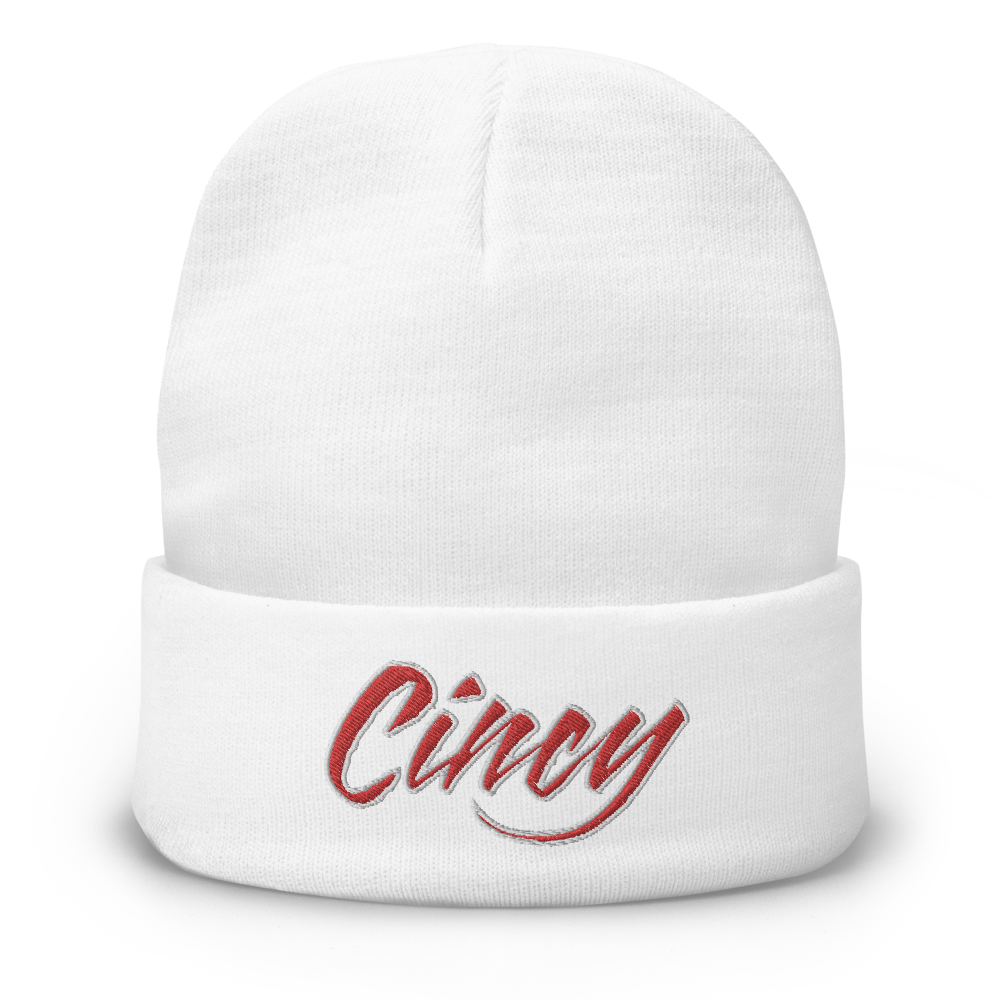 Cincy Cat Scratch Embroidered Beanie