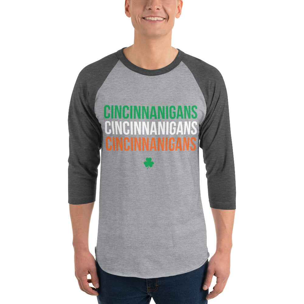 Cincinnanigans St Patrick's Day 3/4 Sleeve Raglan