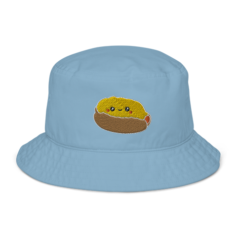 Kawaii Embroidered Cheese Coney Bucket Hat
