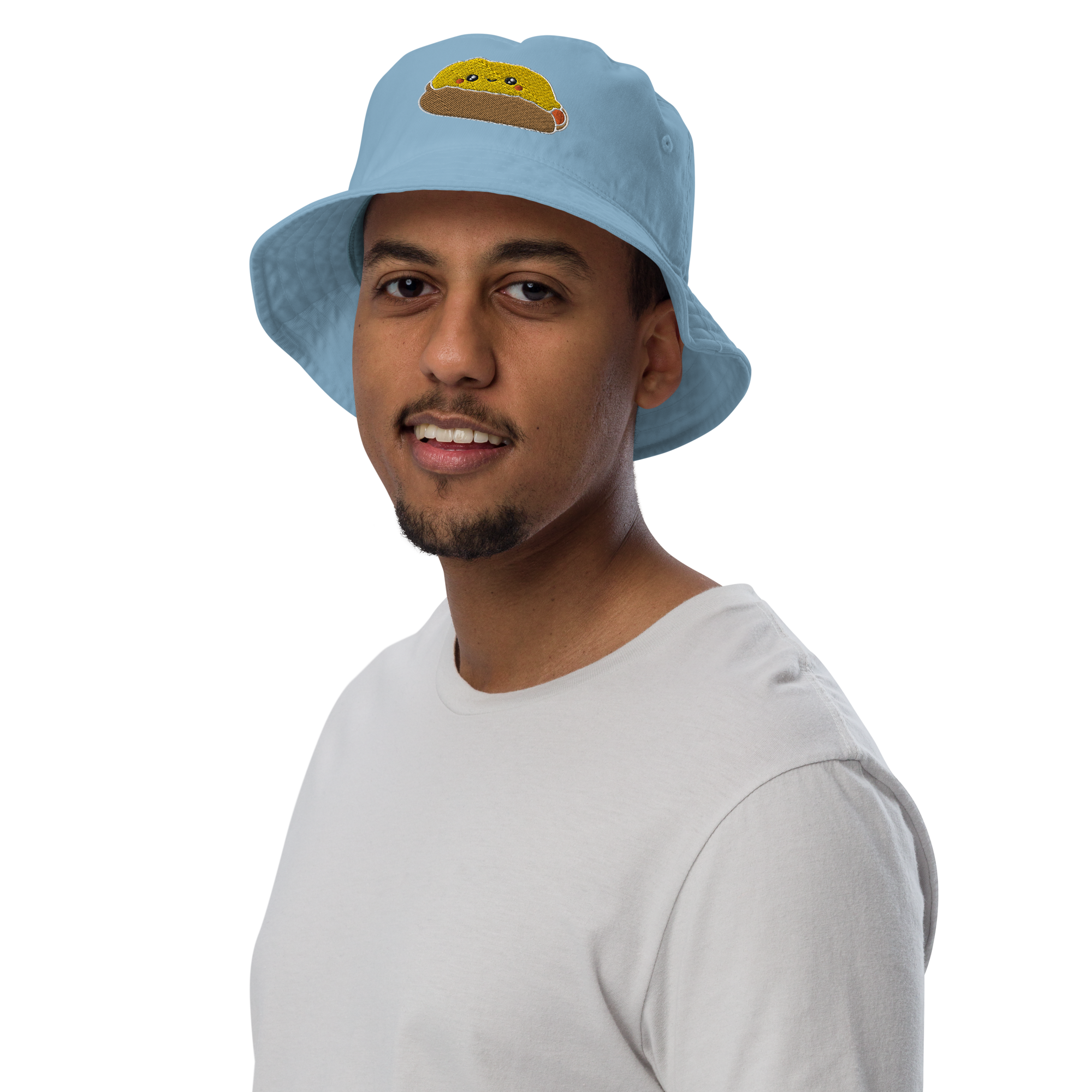 Kawaii Embroidered Cheese Coney Bucket Hat