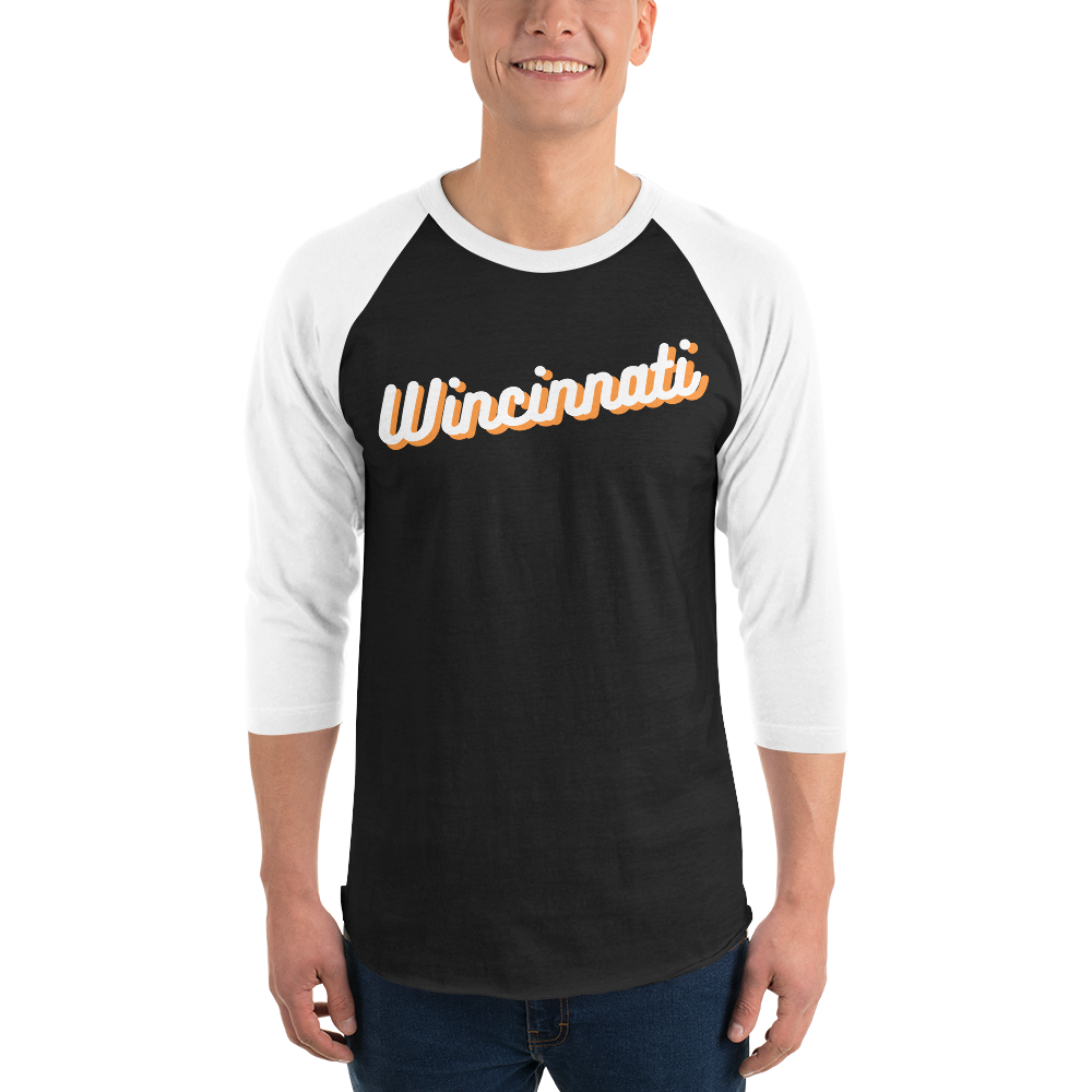 WINCINNATI (ORANGE) 3/4 sleeve raglan shirt