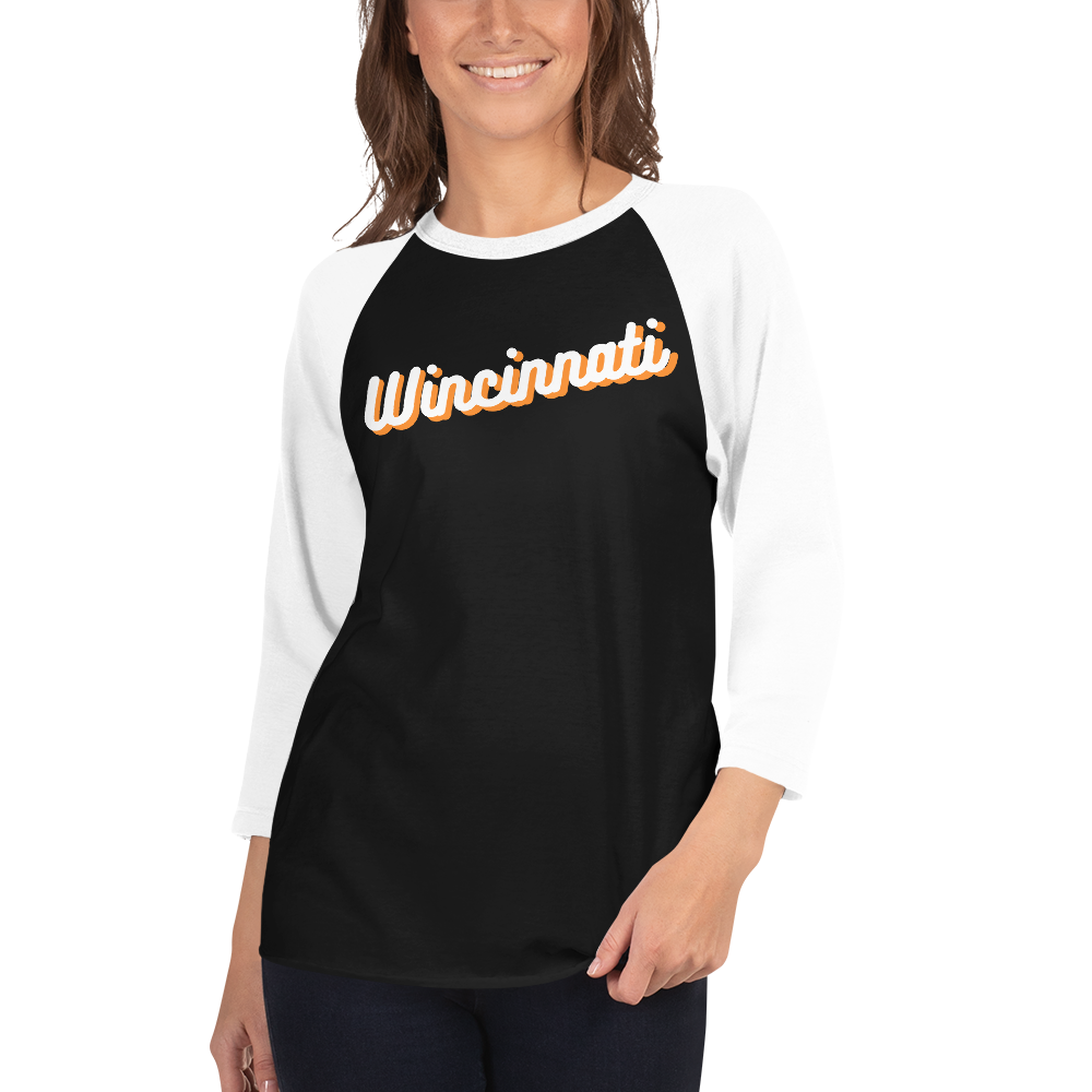 WINCINNATI (ORANGE) 3/4 sleeve raglan shirt