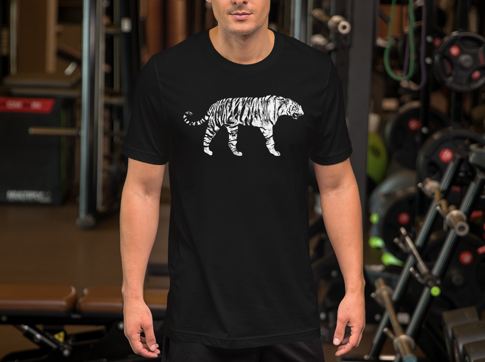 White Bengal Tiger Vintage Print