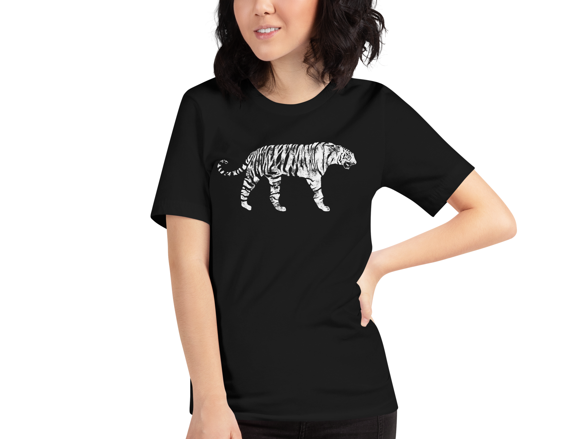 White Bengal Tiger Vintage Print