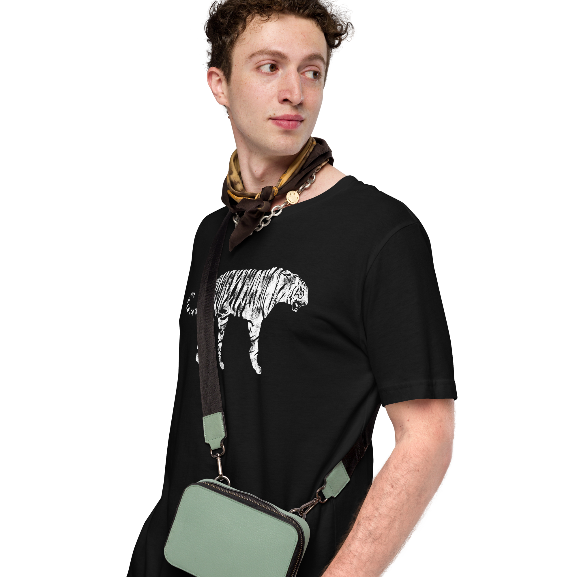 White Bengal Tiger Vintage Print