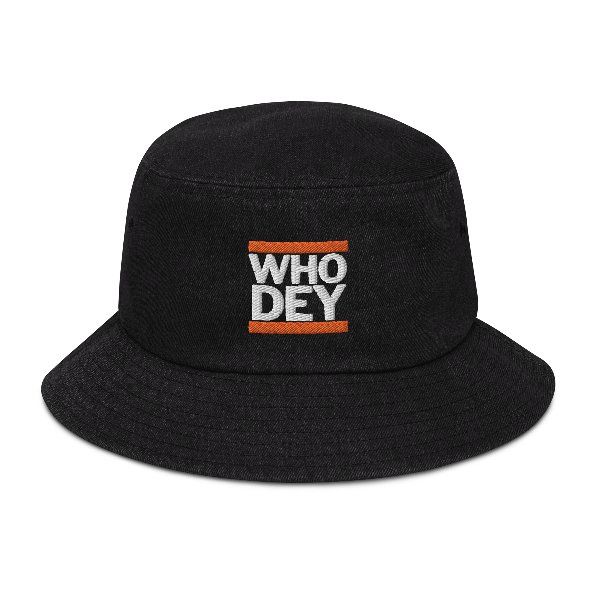 WHO DEY Black Denim Bucket Hat