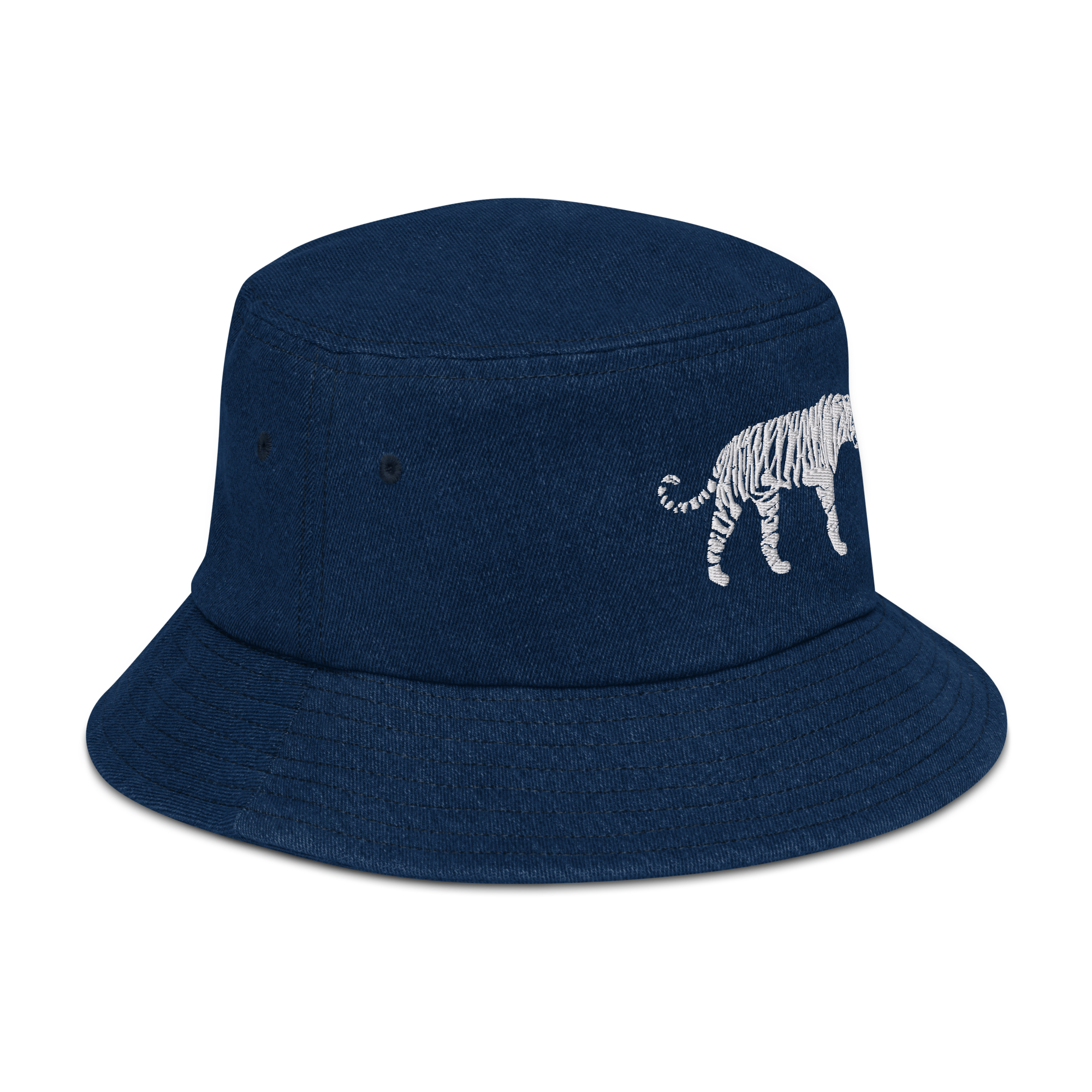 White Tiger Denim Bucket Hat
