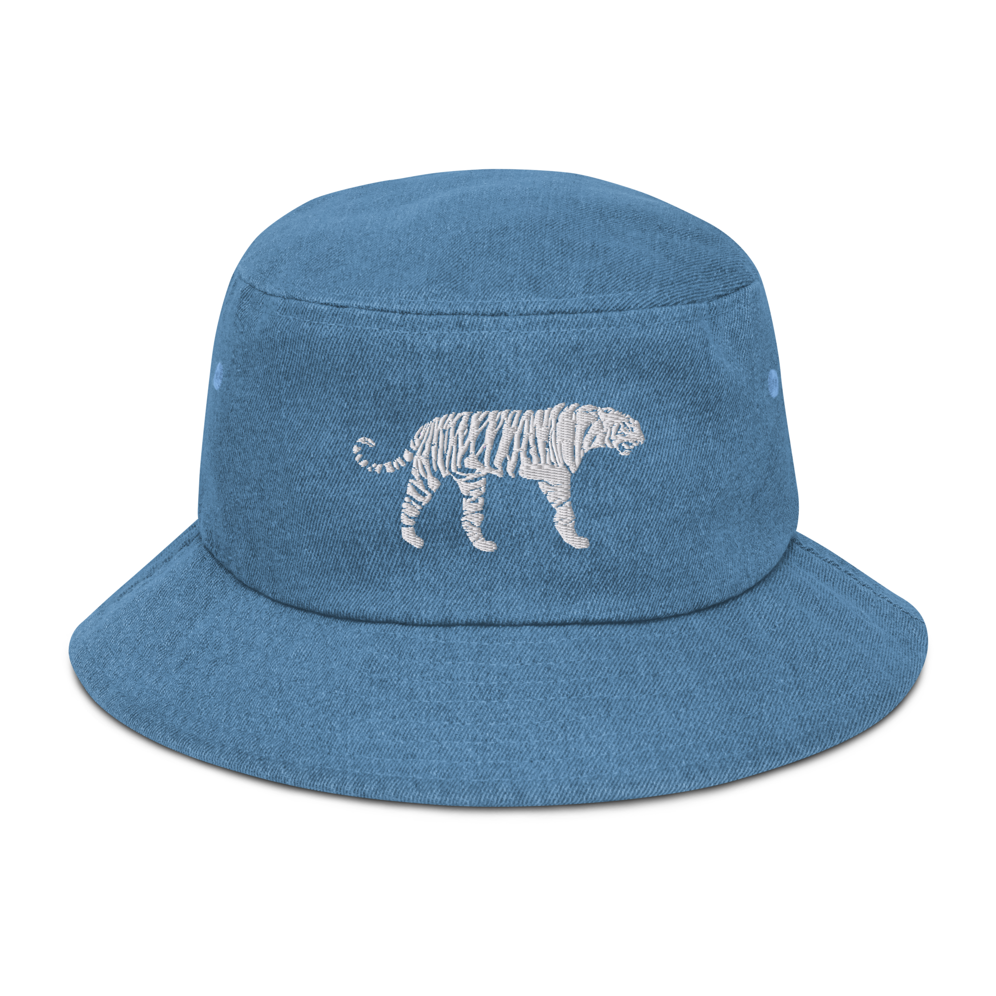 White Tiger Denim Bucket Hat