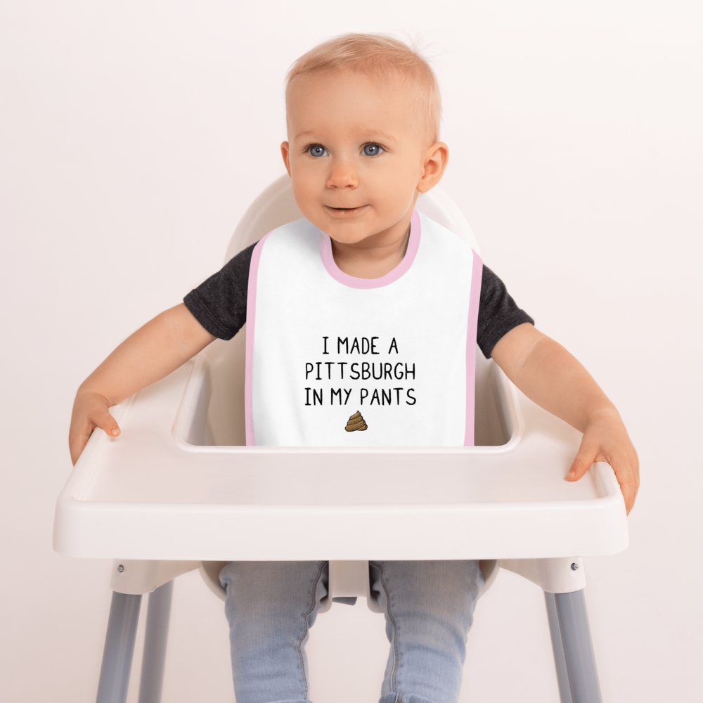 Pitt In My Pants Embroidered Baby Bib