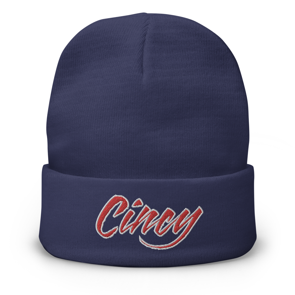 Cincy Cat Scratch Embroidered Beanie