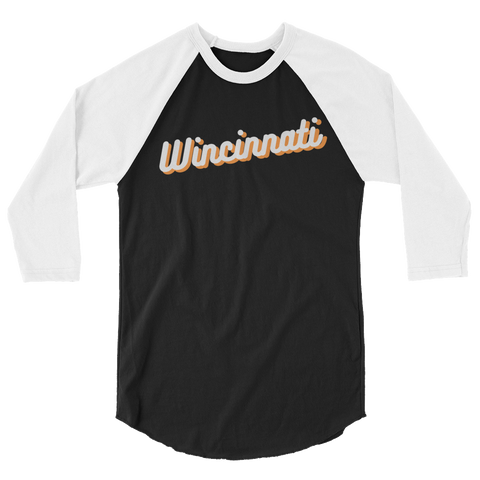 WINCINNATI (ORANGE) 3/4 sleeve raglan shirt
