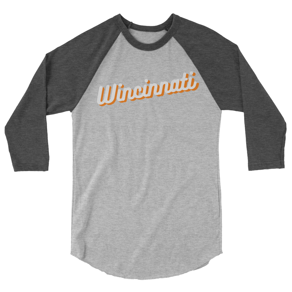 WINCINNATI (ORANGE) 3/4 sleeve raglan shirt